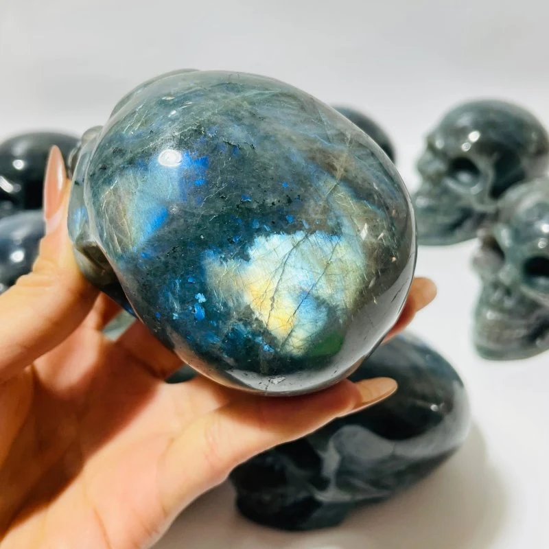 10 Pieces Labradorite Skull Carving - Image 3