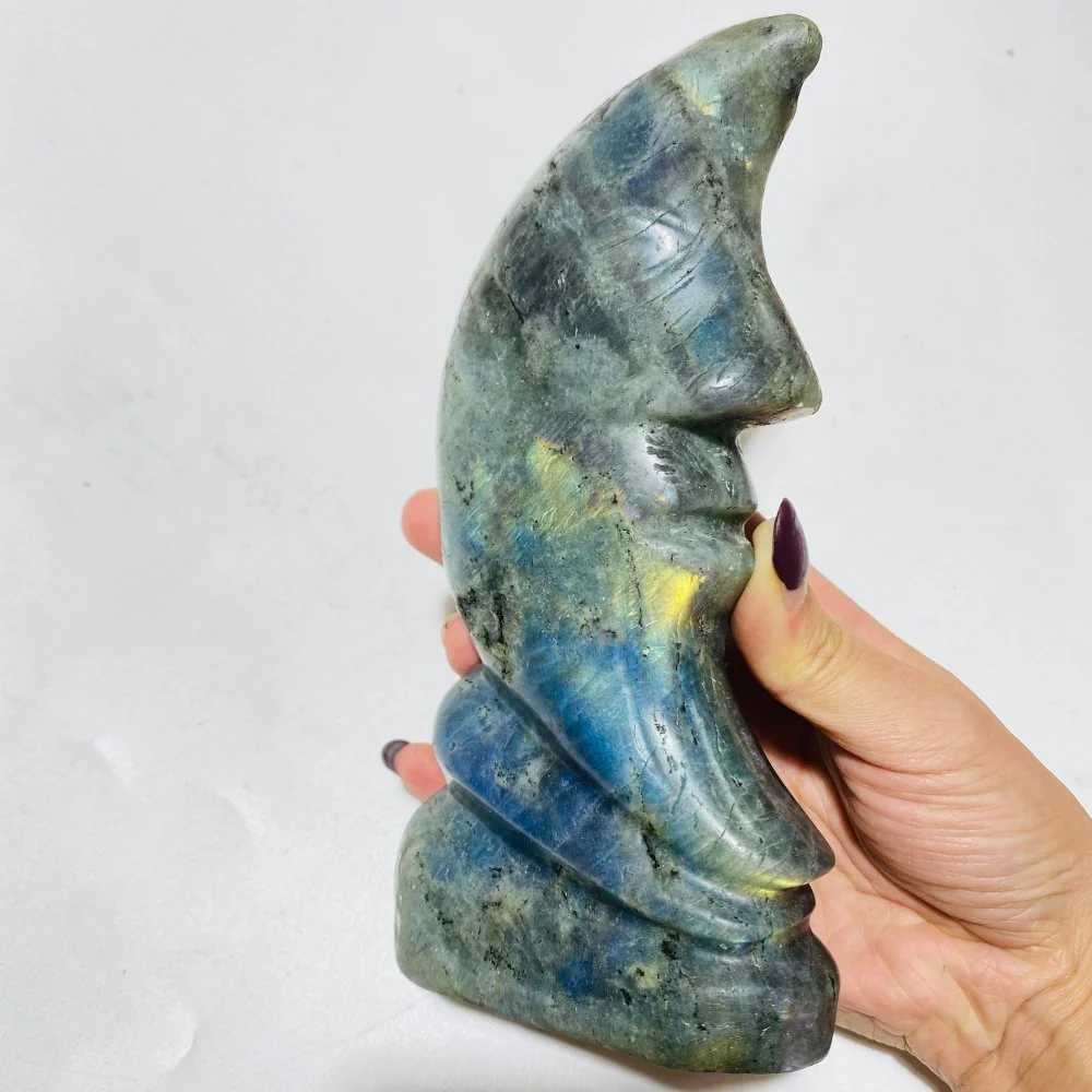 Labradorite Stand Moon Face Wholesale - Image 3