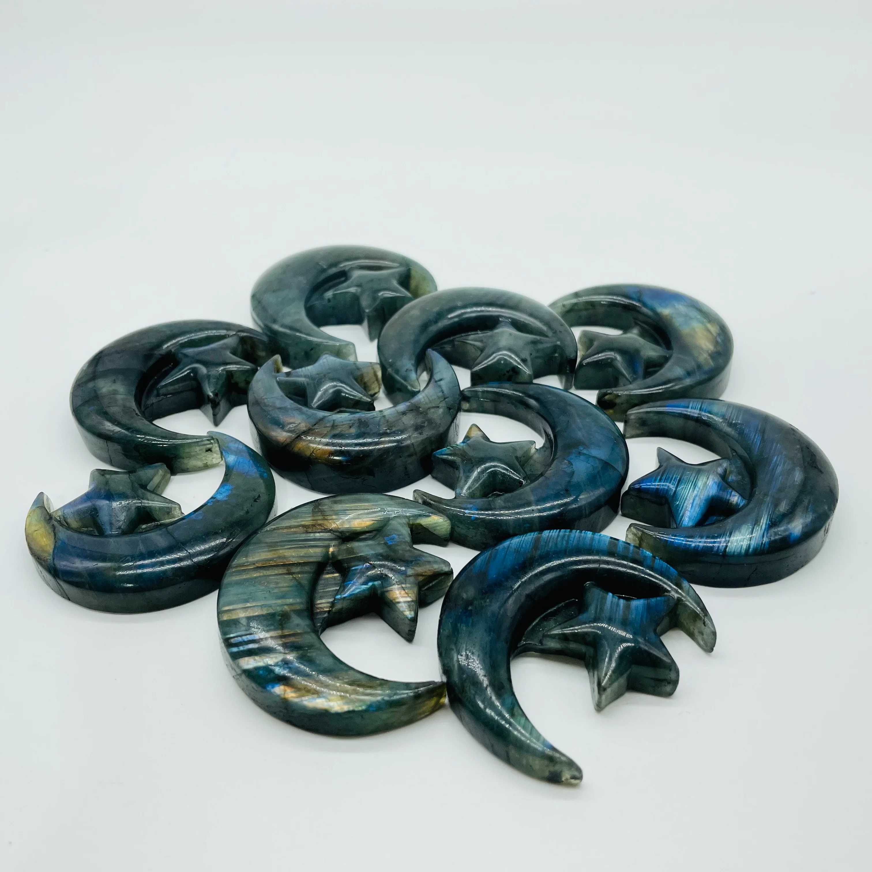 Labradorite Star And Moon Carving Wholesale - Image 4