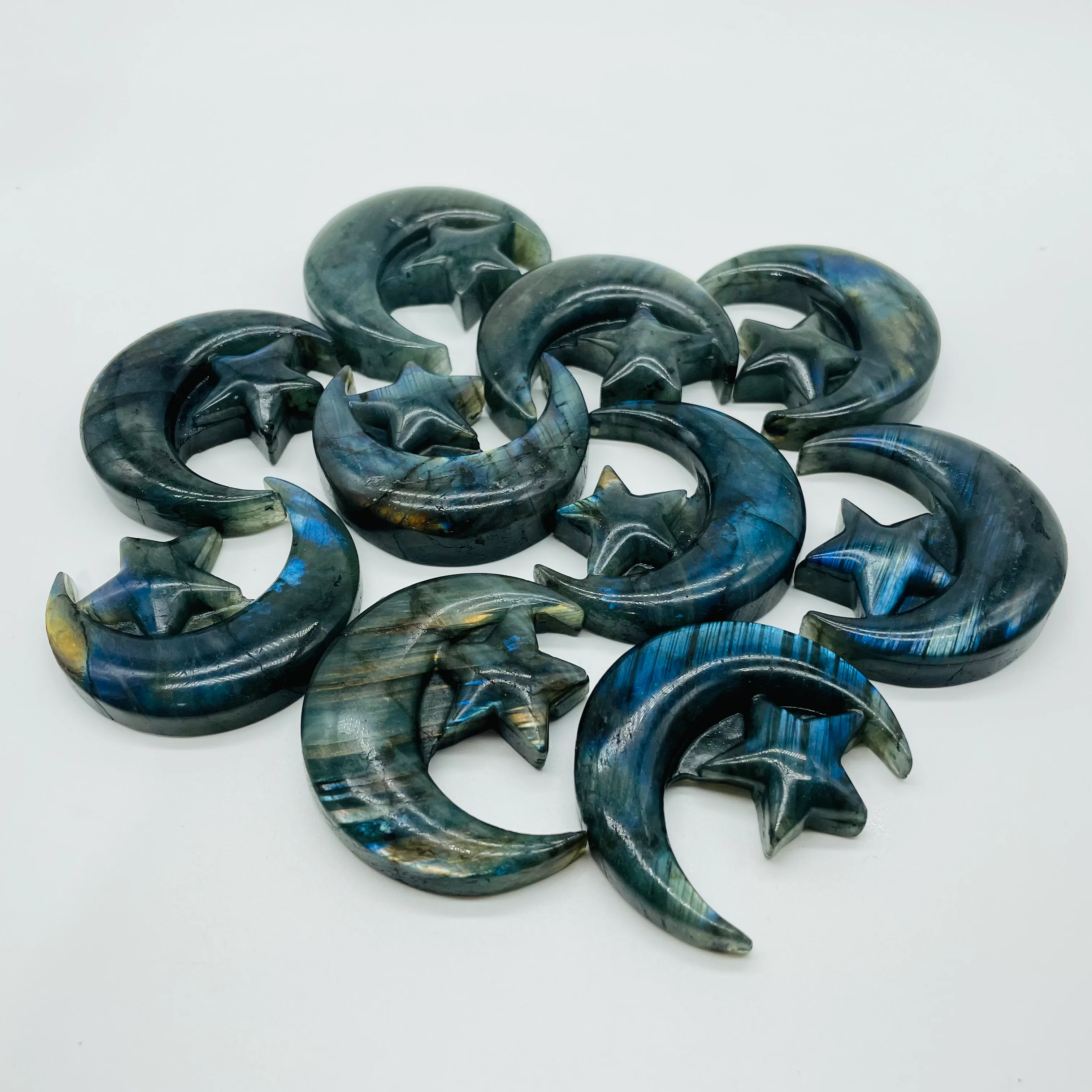 Labradorite Star And Moon Carving Wholesale - Image 5