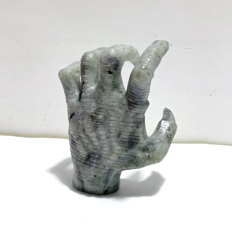 Labradorite Witchcore Demon Hand Carving - Image 3