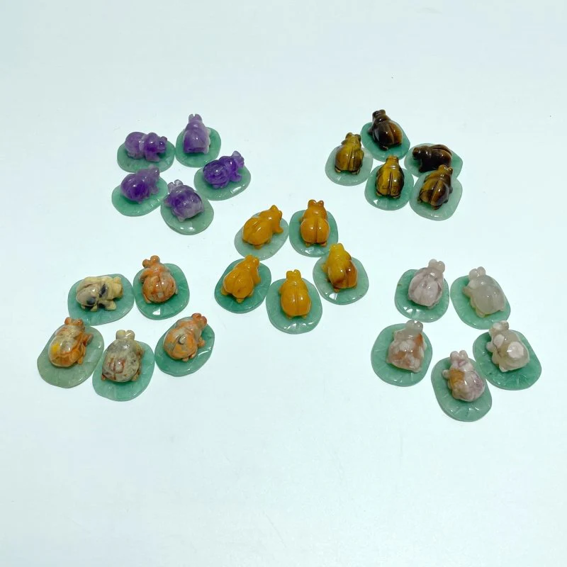Ladybug On Leaf Mini Carving Wholesale Green Aventurine Chevron Amethyst Tiger Eye