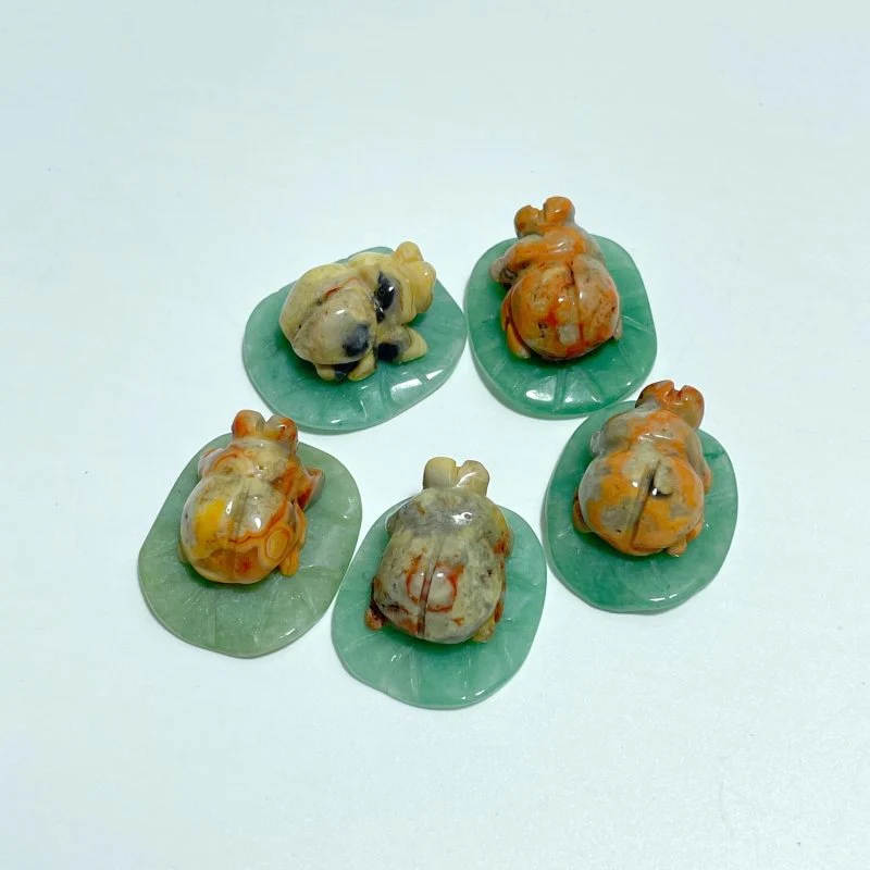 Ladybug On Leaf Mini Carving Wholesale Green Aventurine Chevron Amethyst Tiger Eye - Image 2