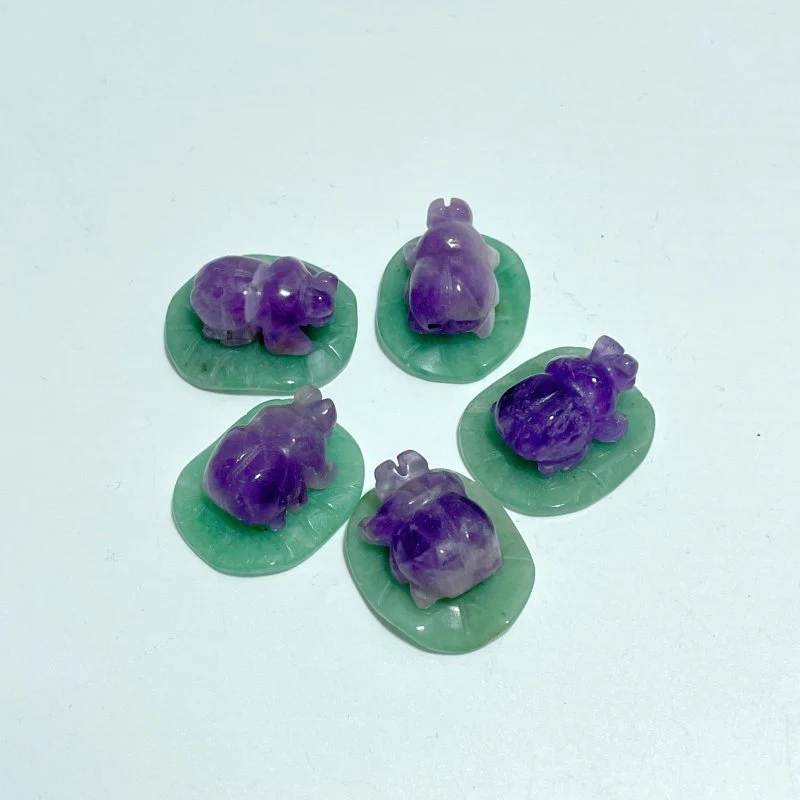 Ladybug On Leaf Mini Carving Wholesale Green Aventurine Chevron Amethyst Tiger Eye - Image 3