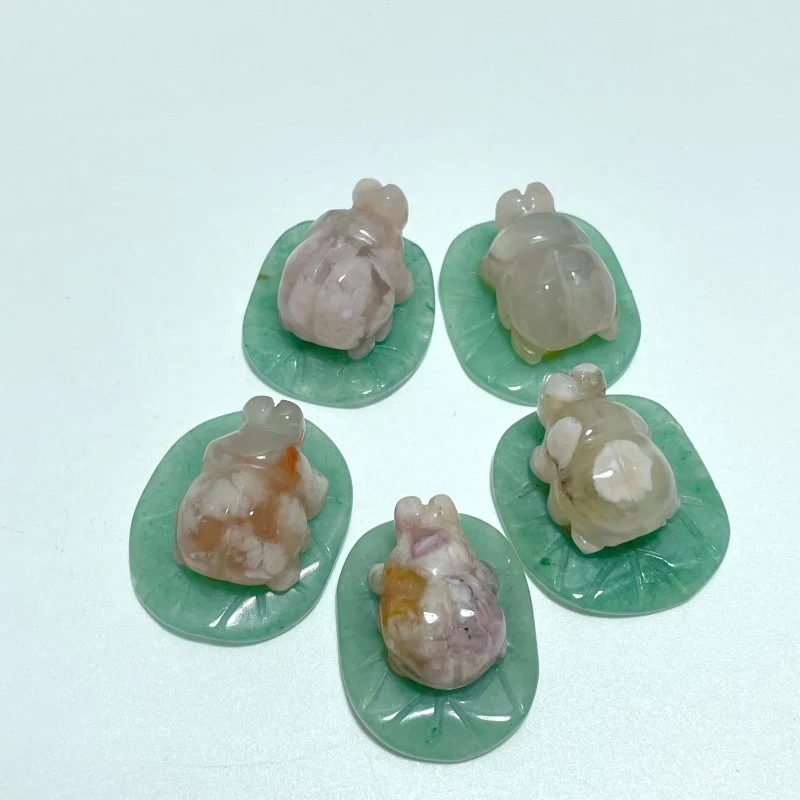 Ladybug On Leaf Mini Carving Wholesale Green Aventurine Chevron Amethyst Tiger Eye - Image 5