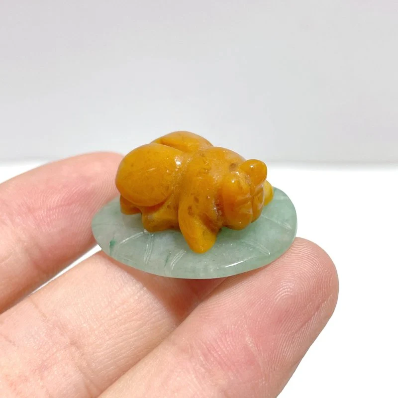 Ladybug On Leaf Mini Carving Wholesale Green Aventurine Chevron Amethyst Tiger Eye - Image 7