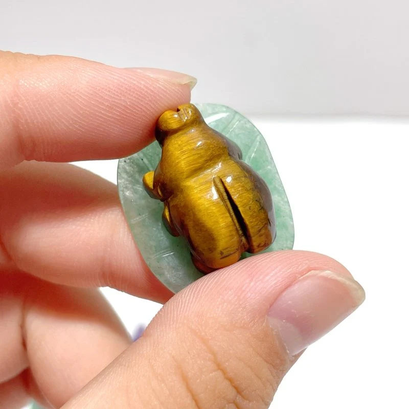 Ladybug On Leaf Mini Carving Wholesale Green Aventurine Chevron Amethyst Tiger Eye - Image 8