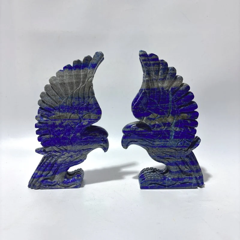2 Pieces Lapis Lazuli Eagle Carving