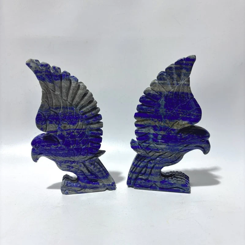 2 Pieces Lapis Lazuli Eagle Carving - Image 2