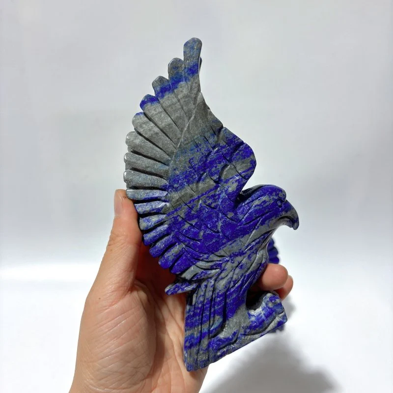 2 Pieces Lapis Lazuli Eagle Carving - Image 3