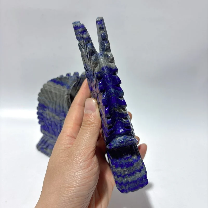 2 Pieces Lapis Lazuli Eagle Carving - Image 5
