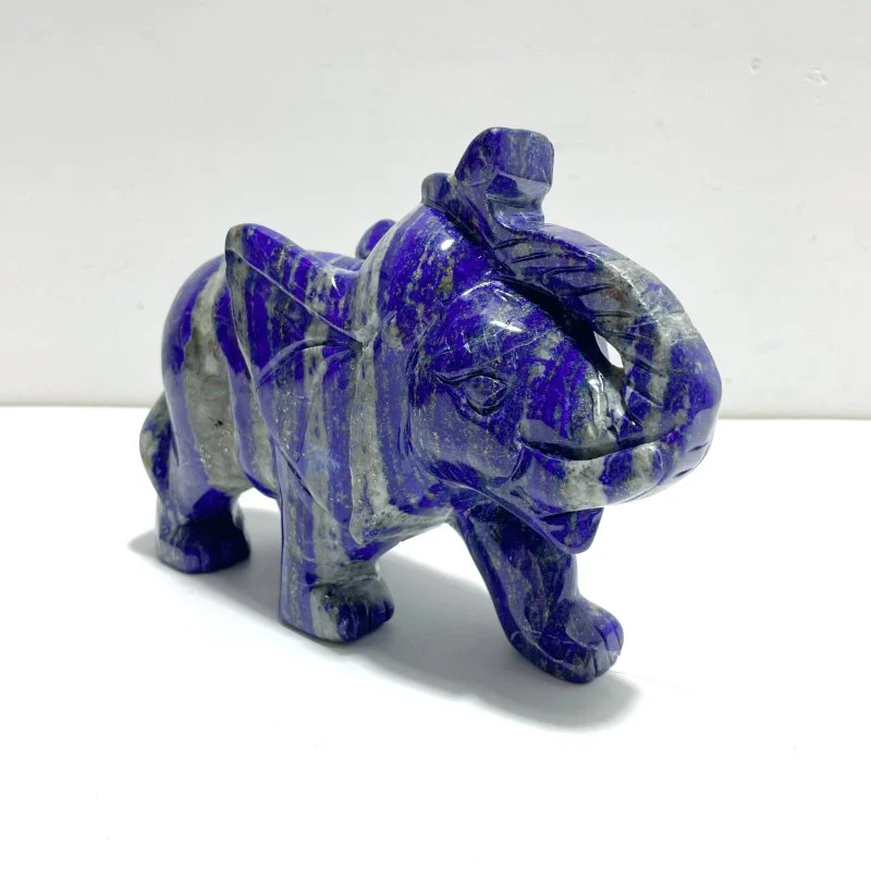 2 Pieces Lapis Lazuli Elephants Carving - Image 2