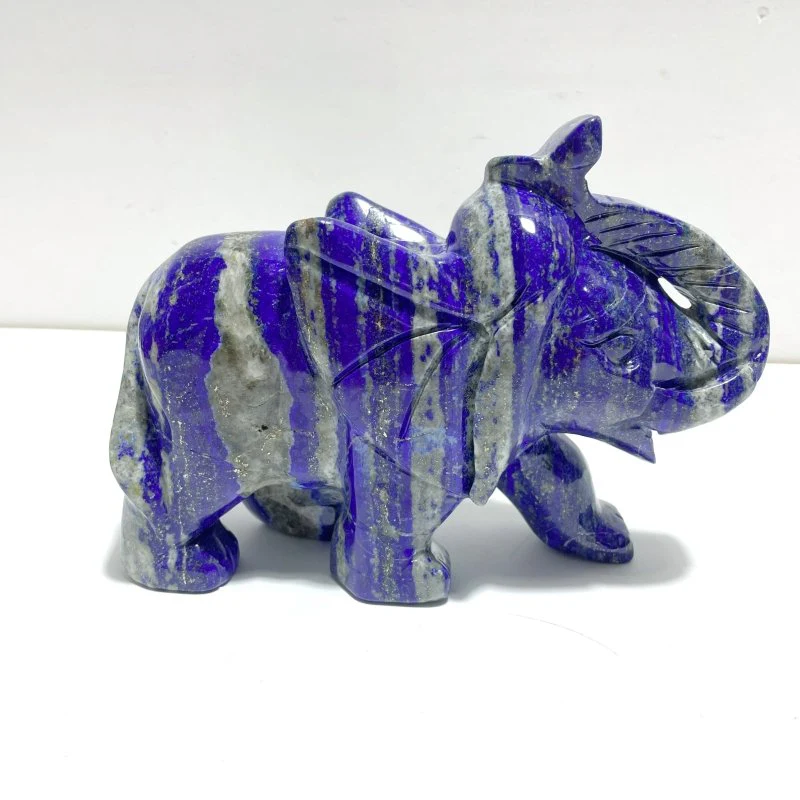 2 Pieces Lapis Lazuli Elephants Carving - Image 3