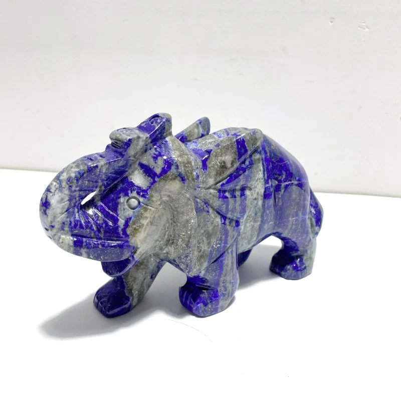 2 Pieces Lapis Lazuli Elephants Carving - Image 5