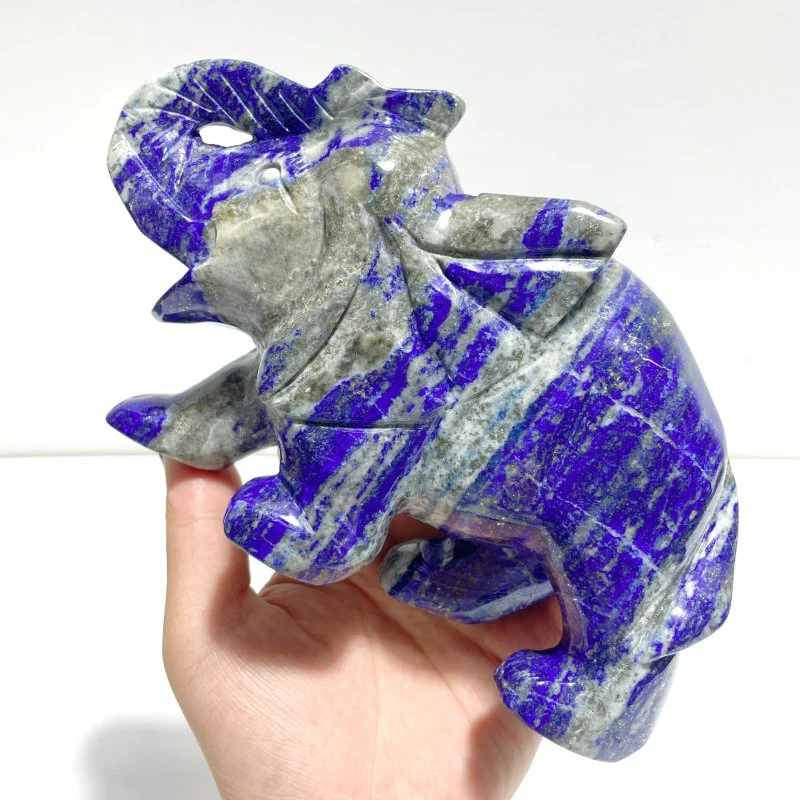 2 Pieces Lapis Lazuli Elephants Carving - Image 6