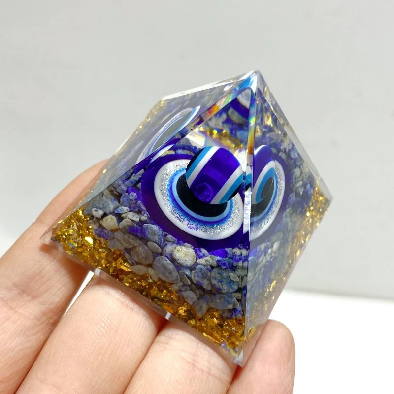 Lapis Lazuli Evil Eye Orgone Pyramid Wholesale - Image 4