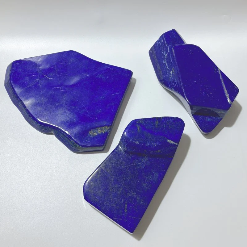 3 Pieces Gem Grade Lapis Lazuli Polished Large Free Form
