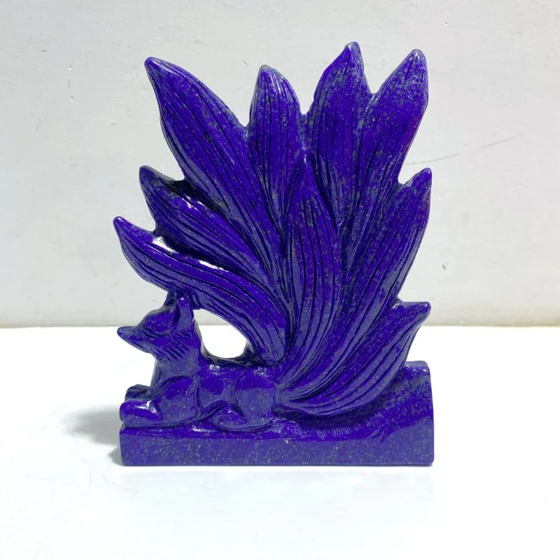 4 Pieces Lapis Lazuli Nine-tailed Fox Carving - Image 4