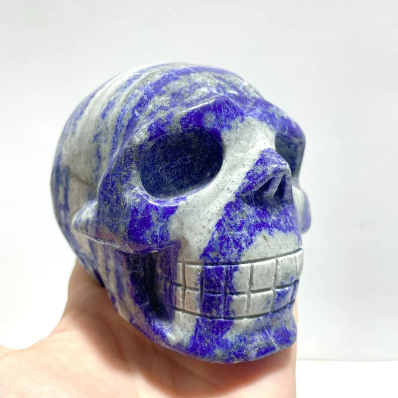 4 Pieces Lapis Lazuli Skull Carving - Image 2