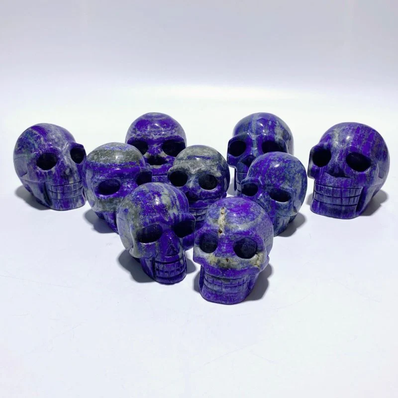 9 Pieces Lapis Lazuli Skull Carving