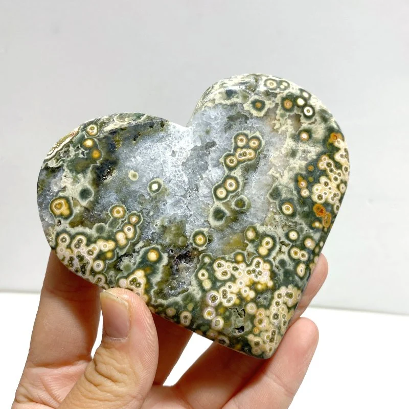 9 Pieces Large 8th Vein Ocean Jasper Heart #4 - Image 6