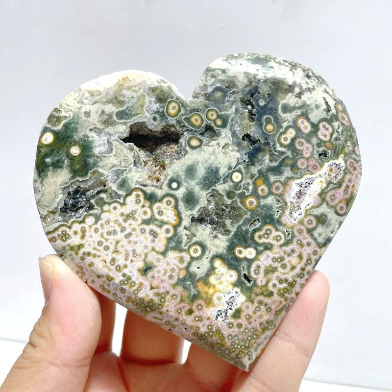 11 Pieces Large 8th Vein Ocean Jasper Heart #1 - Image 4