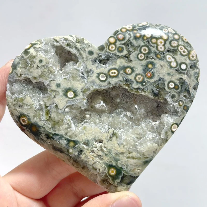 13 Pieces Large 8th Vein Ocean Jasper Heart #2 - Image 4
