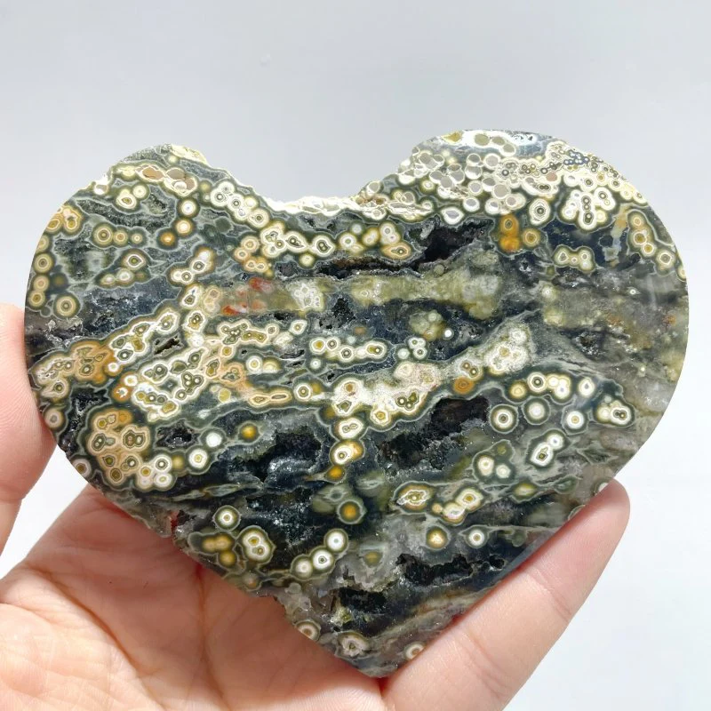 13 Pieces Large 8th Vein Ocean Jasper Heart #2 - Image 6