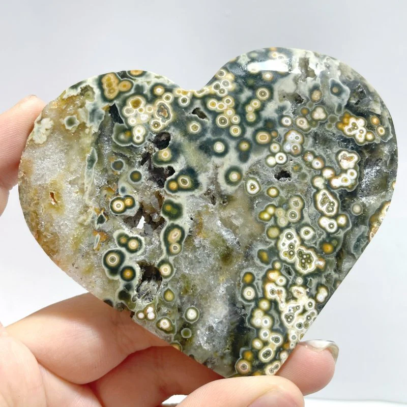 13 Pieces Large 8th Vein Ocean Jasper Heart #2 - Image 8