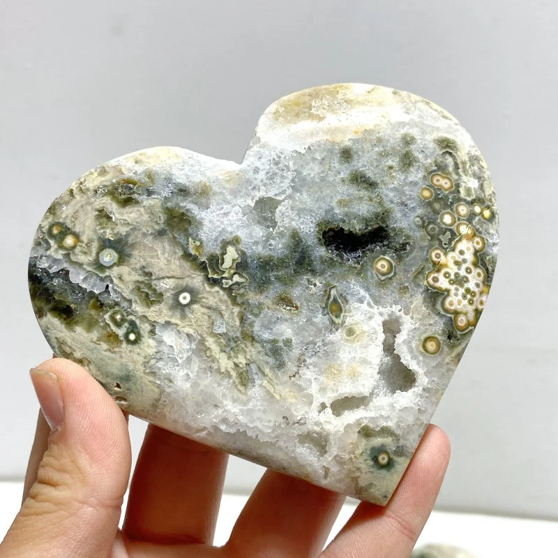 15 Pieces Large 8th Vein Ocean Jasper Heart #3 (Defect) - Image 5