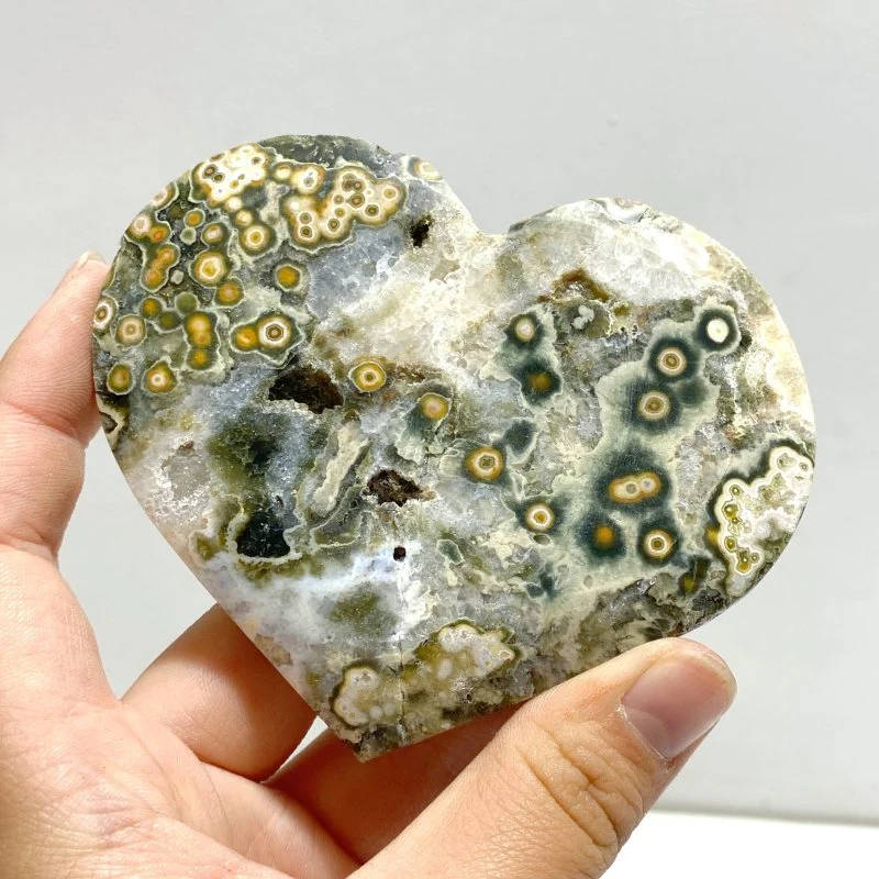15 Pieces Large 8th Vein Ocean Jasper Heart #3 (Defect) - Image 6