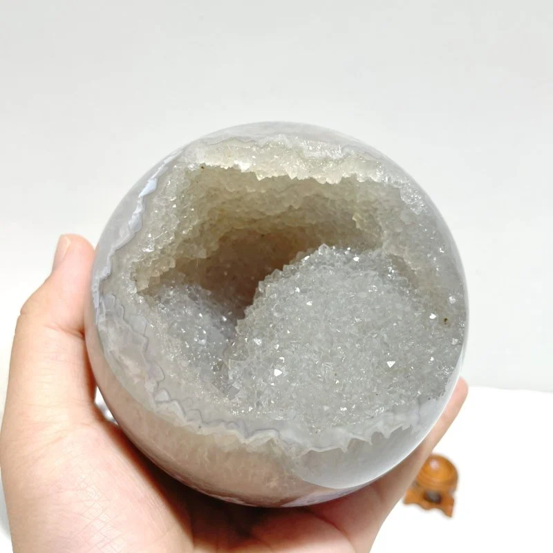 2 Pieces Large Agate Geode Druzy Sphere Ball - Image 3