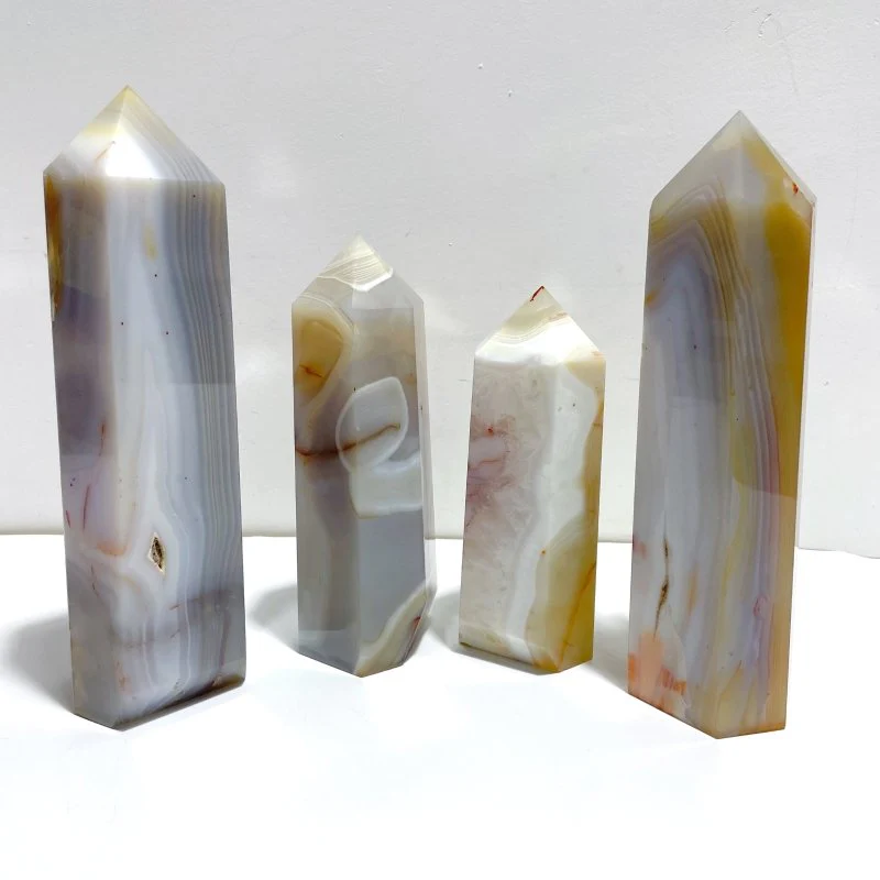 4 Pieces Large Agate Tower Points