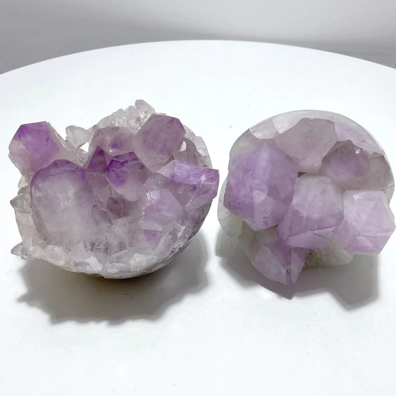 2 Pieces Large Amethyst Cluster Egg Bottom Polished
