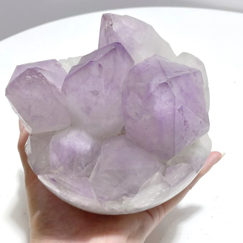 2 Pieces Large Amethyst Cluster Egg Bottom Polished - Image 7