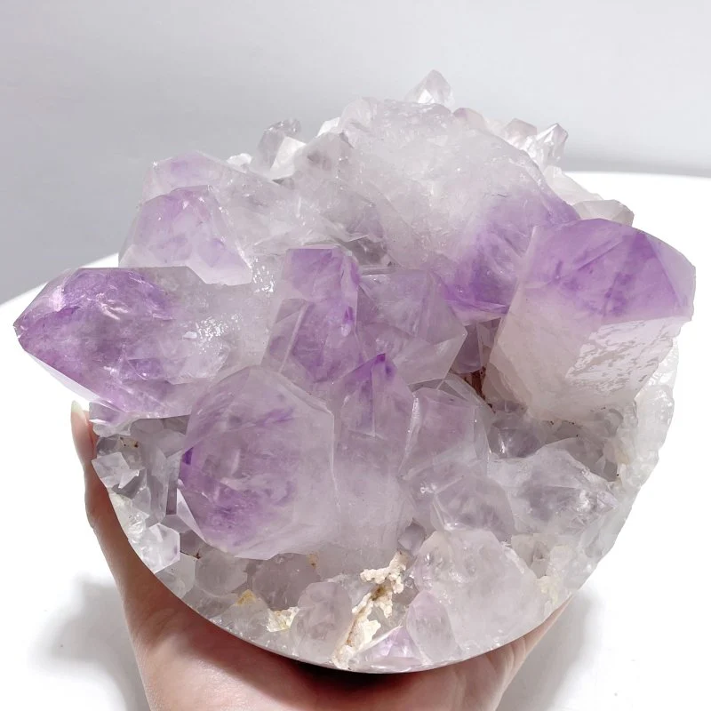 2 Pieces Large Amethyst Cluster Egg Bottom Polished - Image 8
