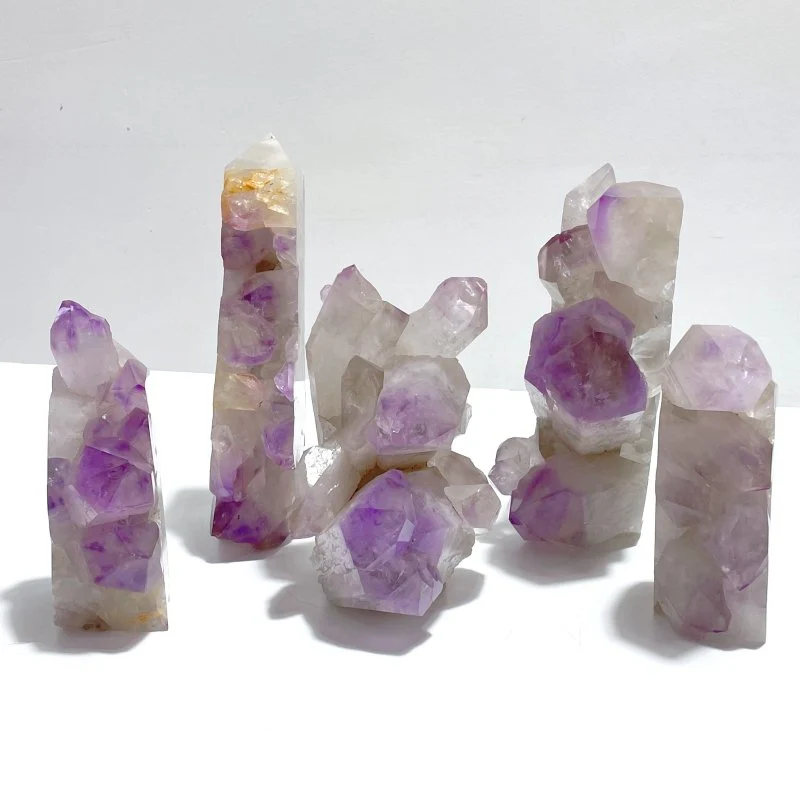 5 Pieces Large Amethyst Cluster Tower Point