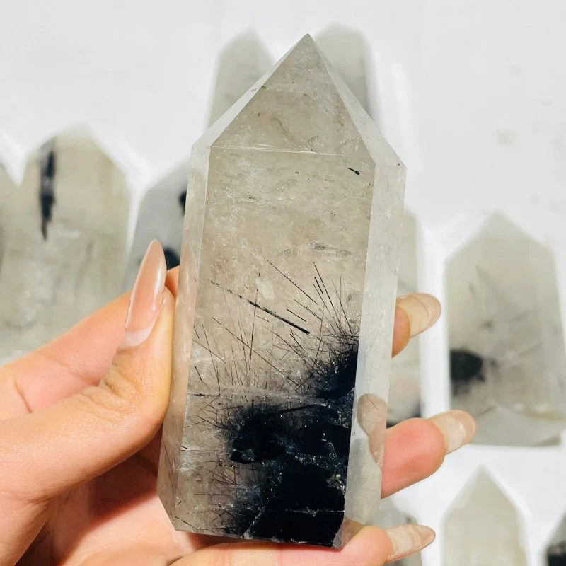 18 Pieces Large Black Tourmaline Clear Quartz Tower - Image 3