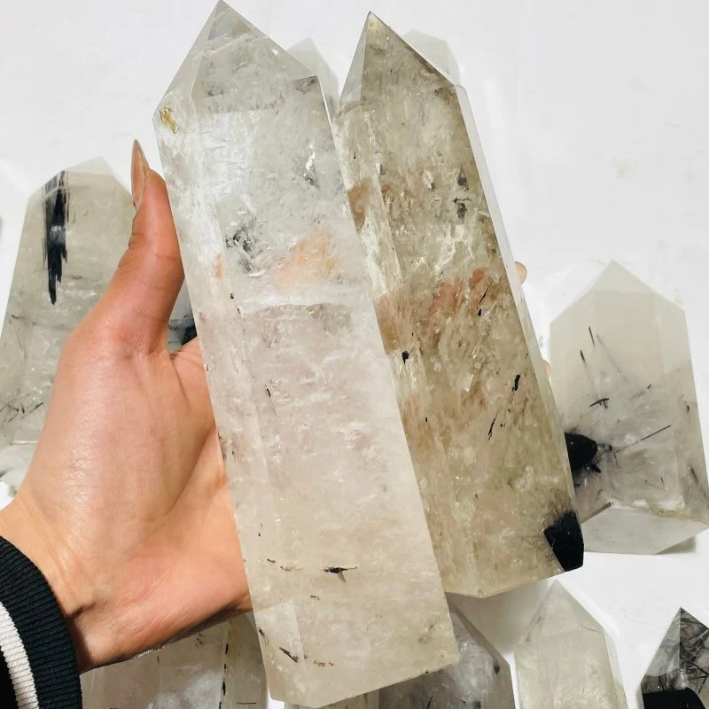 18 Pieces Large Black Tourmaline Clear Quartz Tower - Image 7