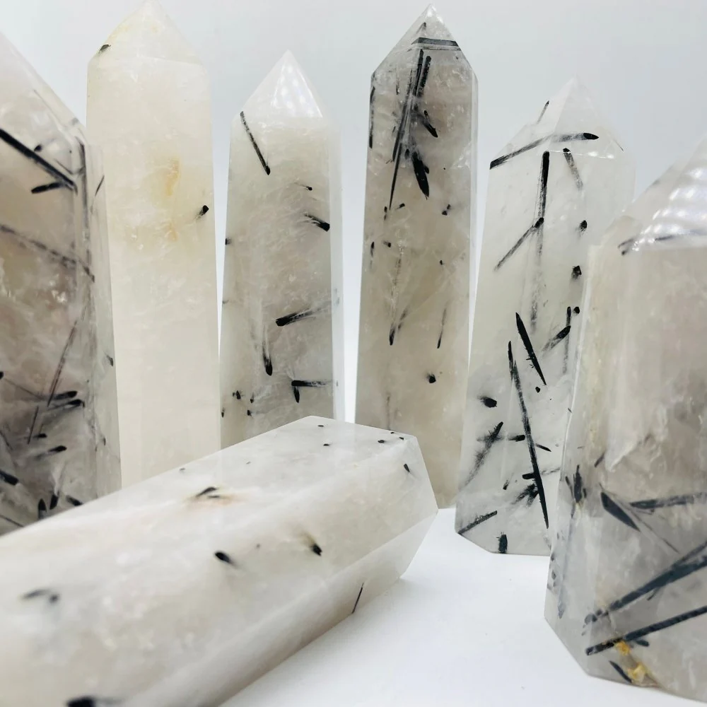 Large Black Tourmaline Tower Point Crystal Wholesale - Image 2