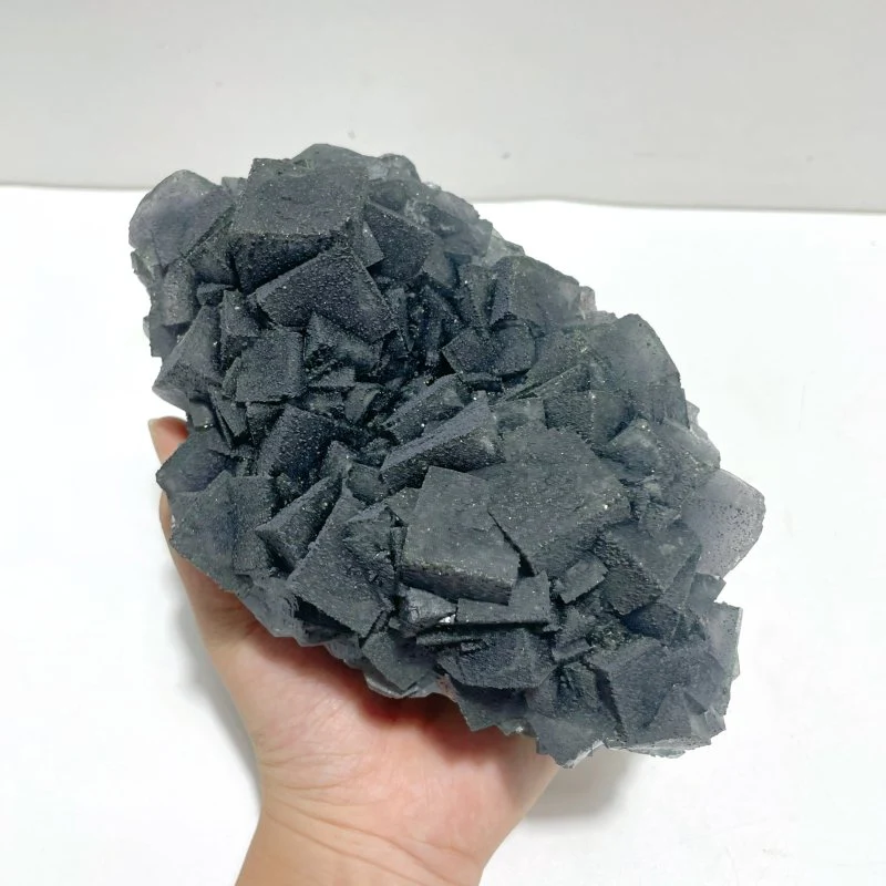 3 Pieces Large Blue Fluorite Mixed Pyrite Raw Stone Specimen - Image 3