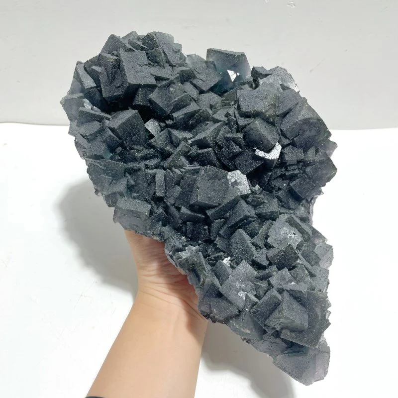 3 Pieces Large Blue Fluorite Mixed Pyrite Raw Stone Specimen - Image 6