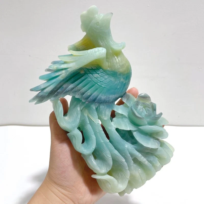 Large Caribbean Calcite Phoenix Carving - Image 3