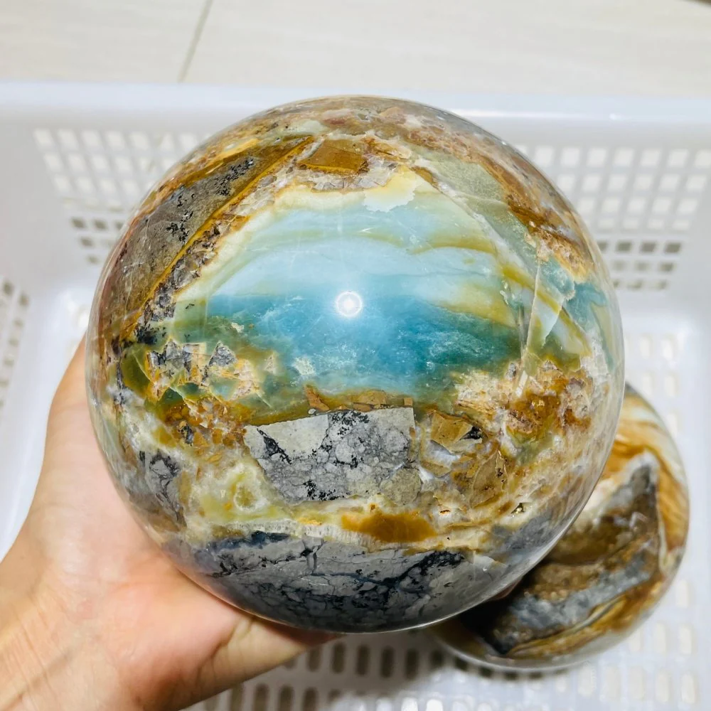 2 Pieces Large Caribbean Calcite Spheres - Image 4