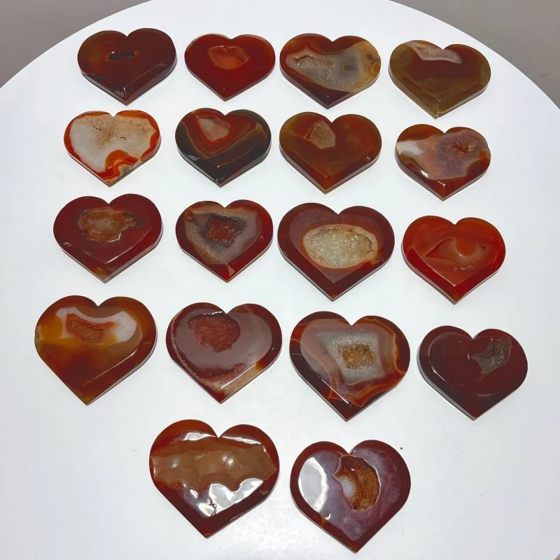 18 Pieces Large Carnelian Druzy Geode Heart - Image 4