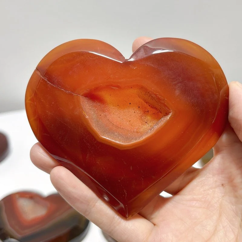 18 Pieces Large Carnelian Druzy Geode Heart - Image 5