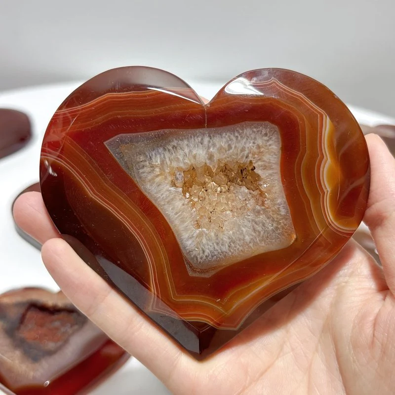 18 Pieces Large Carnelian Druzy Geode Heart - Image 7