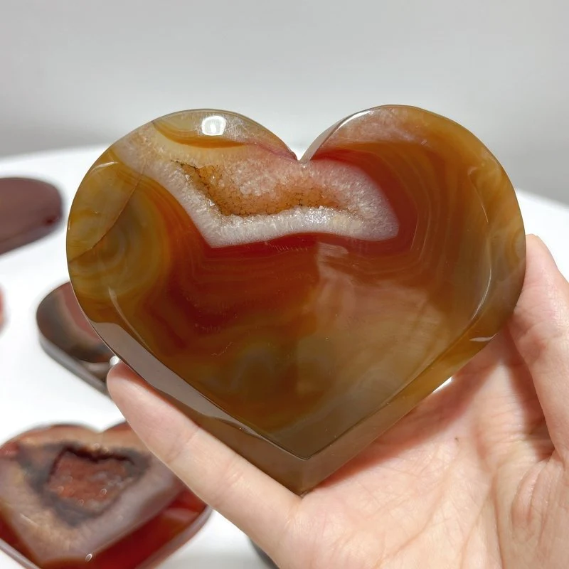 18 Pieces Large Carnelian Druzy Geode Heart - Image 8