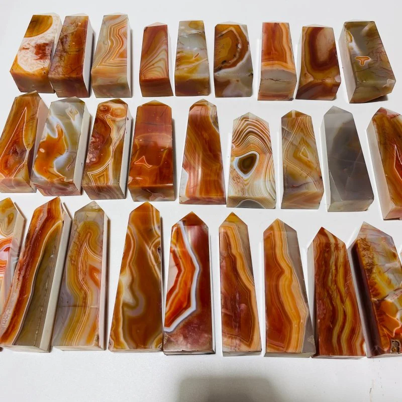 28 Pieces Four-Sided Carnelian Points - Image 9