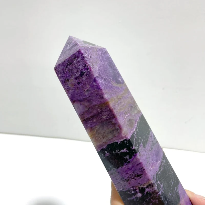 28.5CM Large Charoite Four-sided Tower For Collection #A01 - Image 3